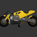 Yellow Modern Motorcycle With Sleek Design Black Seat And Metallic Accents