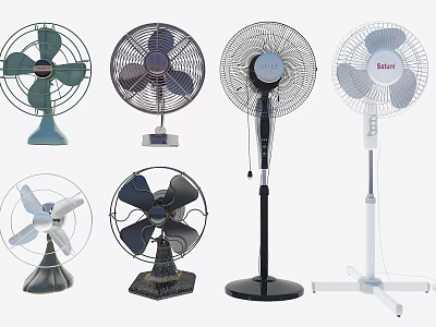 Different Types of Air Cooler Fans Including Standing and Table Models with Modern Design 3d model