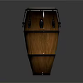 Traditional Wooden Conga Drum Percussion Instrument With Metal Hardware And Natural Drumhead