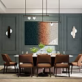 Modern Dining Table and Chair Combination 3d model