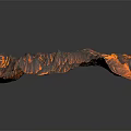 3D Rendered Volcanic Terrain Featuring Fractured Surface And Molten Lava Textures