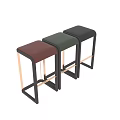 Modern Bar Stool With Black Frame Metal Accent And Pink Green Gray Color Options