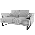 Simple double sofa 3d model