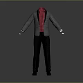 Men's Formal Suit With Gray Blazer Pink Shirt And Black Trousers