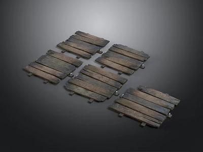 Rustic Wooden Pallets Used For Plant Display In Garden Decor Setup 3d model