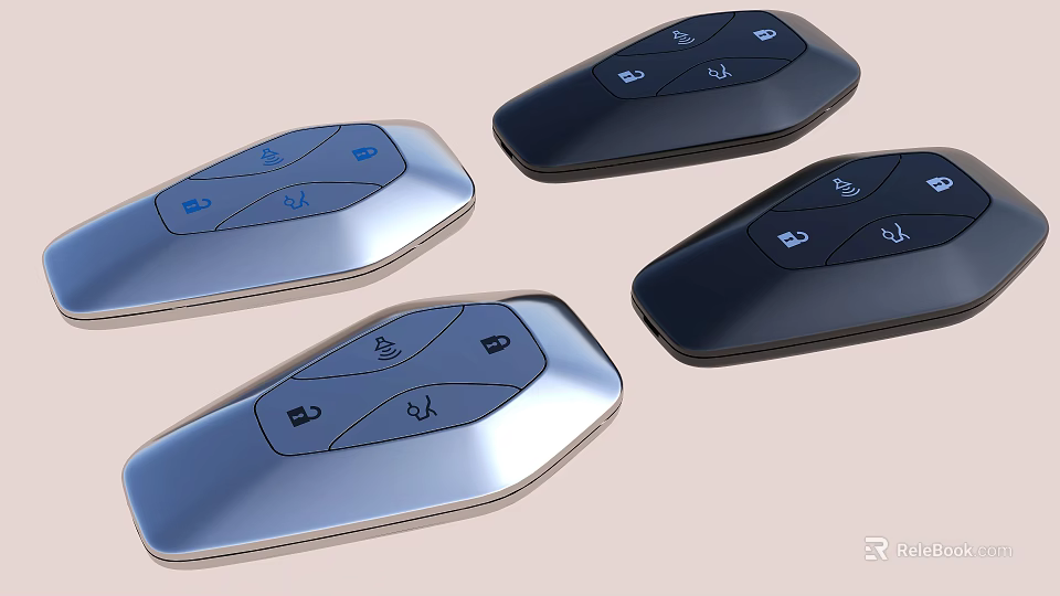 Modern Smart Remote Controls With Sleek Design And Button Layouts 3d model 