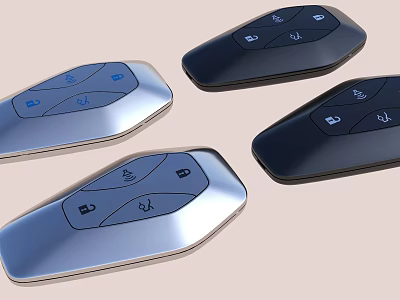 Modern Smart Remote Controls With Sleek Design And Button Layouts 3d model