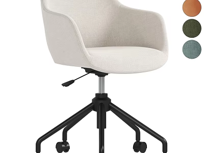 Modern Fabric Upholstered Leisure Chair With Adjustable Height Swivel Base And Multiple Color Choices 3d model