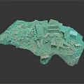 Red Wooden Debris With Structural Fragments In Pile Of Model Ruins 3d model