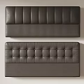 Two Dark Leather Headboards With Vertical Stitched And Square Tufted Design 3d model