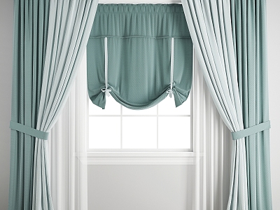 Modern fabric curtains 3d model