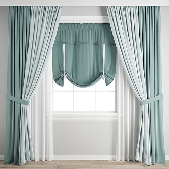 Modern fabric curtains 3d model