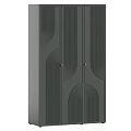 Modern Minimalist Light Grey Chest Of Drawers With Elegant Embossed Arch And Vertical Groove Design