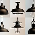 Technology Exhibition Hall Modern Black Industrial Style Lighting Fixtures Decor Design