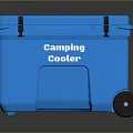 Blue Portable Camping Cooler With Wheels For Outdoor Food And Drink Storage 3d model