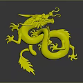 Green Dragon 3D Artwork With Scaled Body Curved Horns Flowing Mane And Clawed Limbs