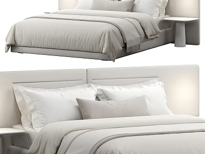Furniture fabric double bed board bed