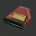 Traditional String Musical Instrument With Red Body Black Base And Digital