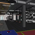 Modern Gym Interior With Fitness Equipment Barbells Benches And Wooden Ceiling Flooring