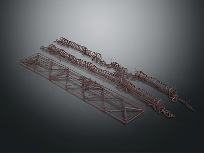 Metal Fence With Spiral Decorative Elements And Sturdy Frame Structure For Outdoor Use 3d model