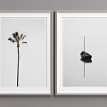 Decorative Frames With Black And White Palm Tree Art And Minimalist Wall Design
