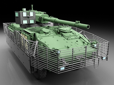 Stryker mobile artillery system m1128 self-propelled artillery armored vehicle wheeled combat vehicle 3d model