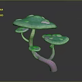 Fresh Colorful Edible Mushrooms With Vibrant Green Purple Caps And White Spots