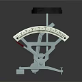 White Mechanical Inclinometer With Black Top And Scale Dial Structure 3d model