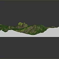 3D Terrain Model Of Green Mountainous Landscape With Natural Vegetation And Landforms