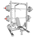 Multifunctional Home Gym Fitness Equipment Set With Power Rack Barbells Dumbbells And Weight Bench