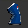 Blue Pepsi Carbonated Soft Drink Can On Reflective Dark Surface 3d model