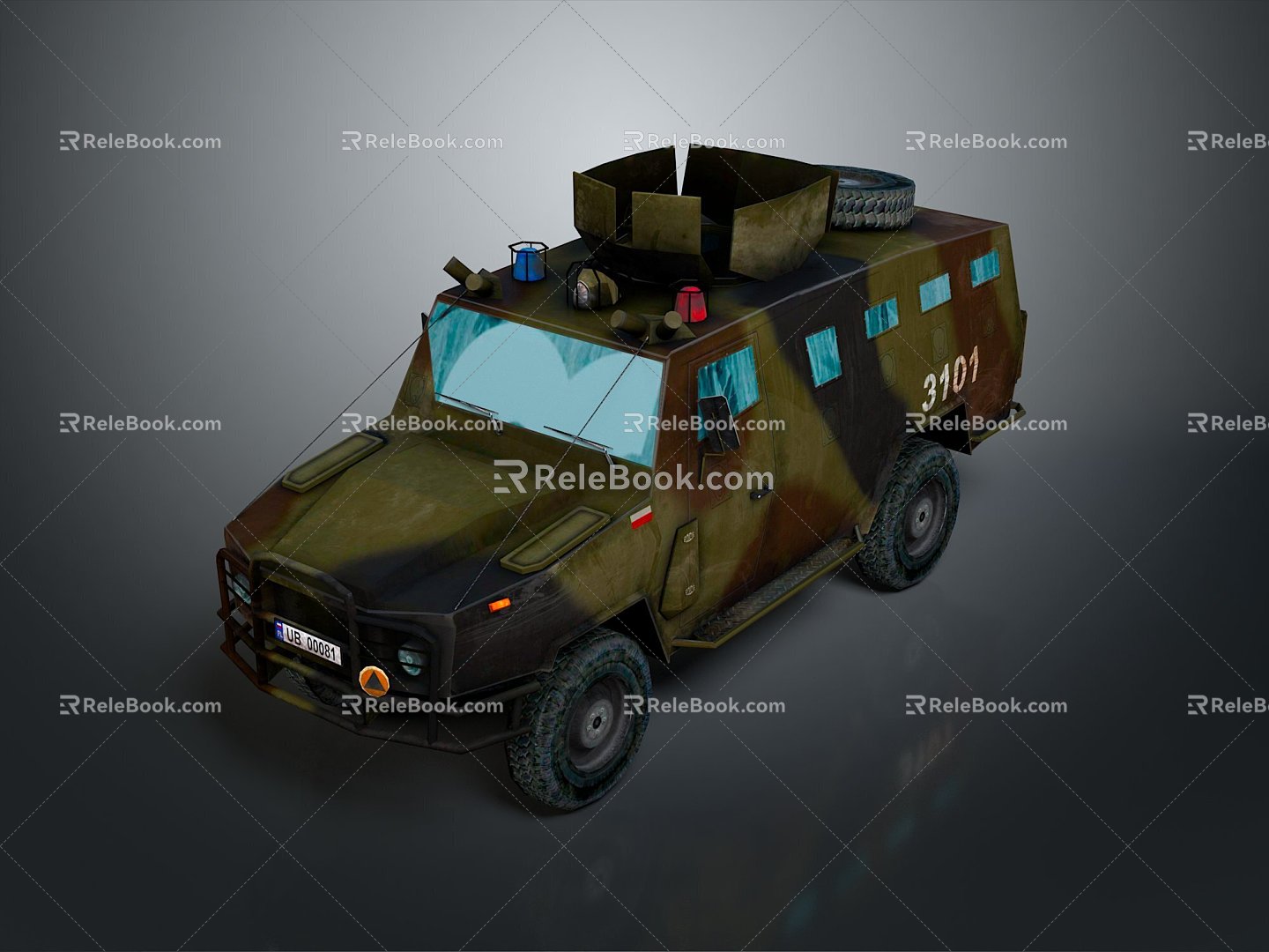 Bulletproof Car Armed Jeep Armed Car Armed Bulletproof Car Military Jeep Off-road Jeep Humvee 3d model