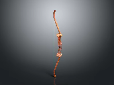 Classic Handmade Wooden Bow Traditional Weapon with Durable String and Ergonomic Grip 3d model