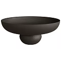 Black Ceramic Bowl With Round Base Modern Decorative Ceramic Vessel Design 3d model