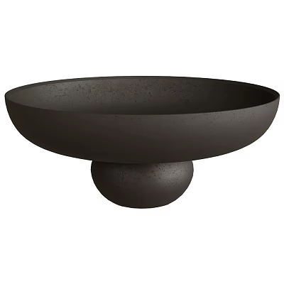 Black Ceramic Bowl With Round Base Modern Decorative Ceramic Vessel Design 3d model