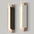 Pair of Modern Wall Lamps With Sleek Design Illuminated On White Wall