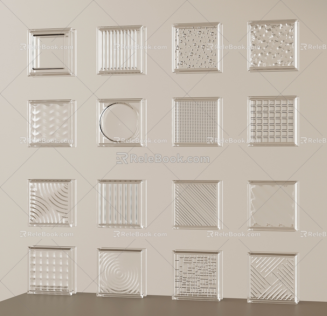 glass brick glass brick partition 3d model