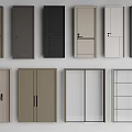 Modern Hinged Doors In Multiple Colors And Styles For Interior Design 3d model
