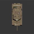 Modern Military Tank With Tan Armor Red Tracks Green Equipment And Blue Lens Camera