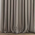 Gray Curtain With Soft Fabric And Elegant Drape For Home Interior Design 3d model