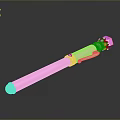 Stylish Pink Writing Pen With Gold Decorations And Purple Gemstone Top