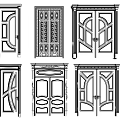 Wooden Double Doors In Various Styles With Stained Glass And Carved Details