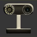 Dual Lens Surveillance Camera With LED Lights And White Square Base Design 3d model