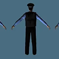 Tech Exhibition Hall Showcasing Police Model Displays With Blue Shirts Black Vests And Uniforms