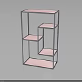 Modern Open Design Shelving Unit With Metal Frame And Multiple Glass Display Tiers