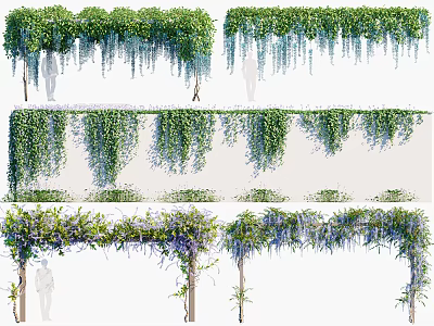 Lush Vines In Various Arrangements For Wall And Arch Decor 3d model