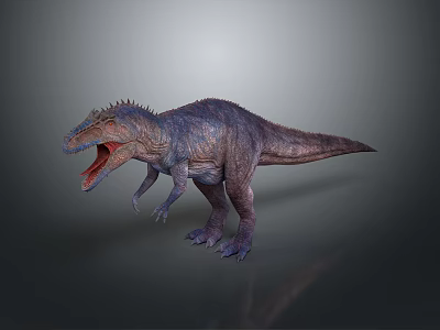 Realistic Dinosaur Character With Open Mouth Spiked Back Standing Pose And Detailed Skin Texture 3d model