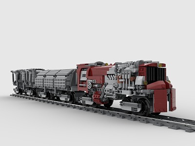 Lego train toy steam locomotive punk 3d model