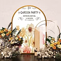 Floral Arrangement Decor for Garden Party Featuring Arch Fresh and Dried Flowers