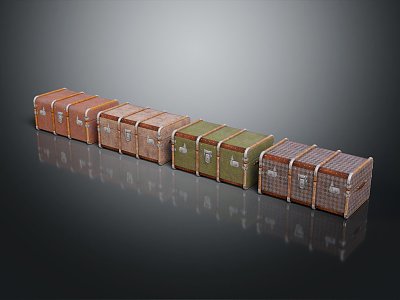 Retro Box Luggage 3d model